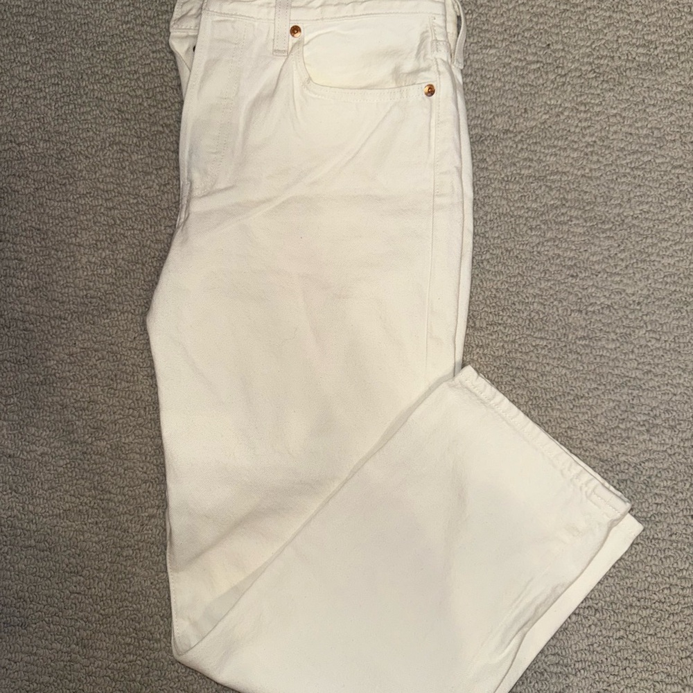 Levi's white Jeans with Brown Label